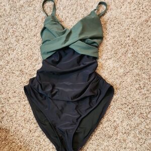 Green and Black Swimsuit